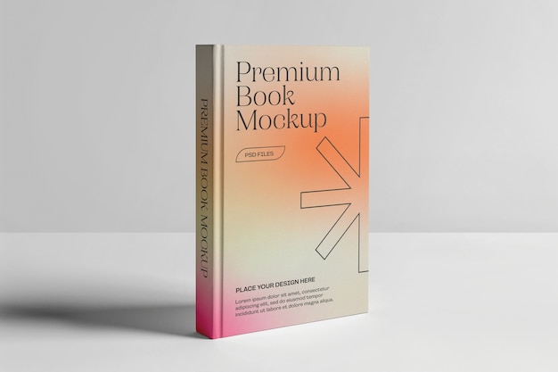 PSD book mockup in studio