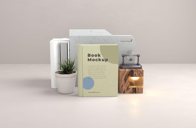 Book mockup with a minimalistic and clean scene