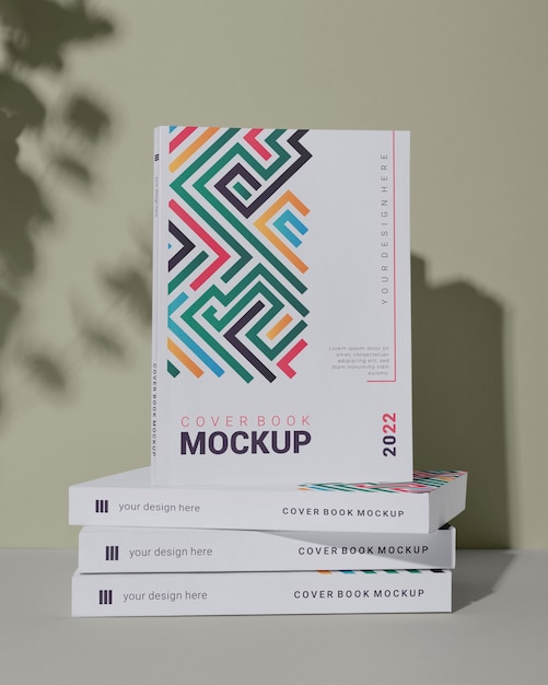 Book mockup with shadow overlay