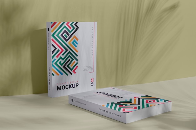 Book mockup with shadow overlay