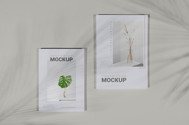 Book mockup with shadow overlay