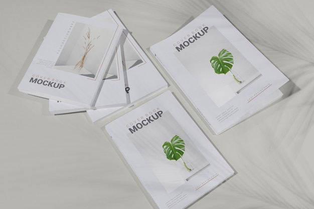 Book mockup with shadow overlay