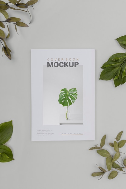 Book mockup with shadow overlay