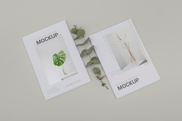 Book mockup with shadow overlay