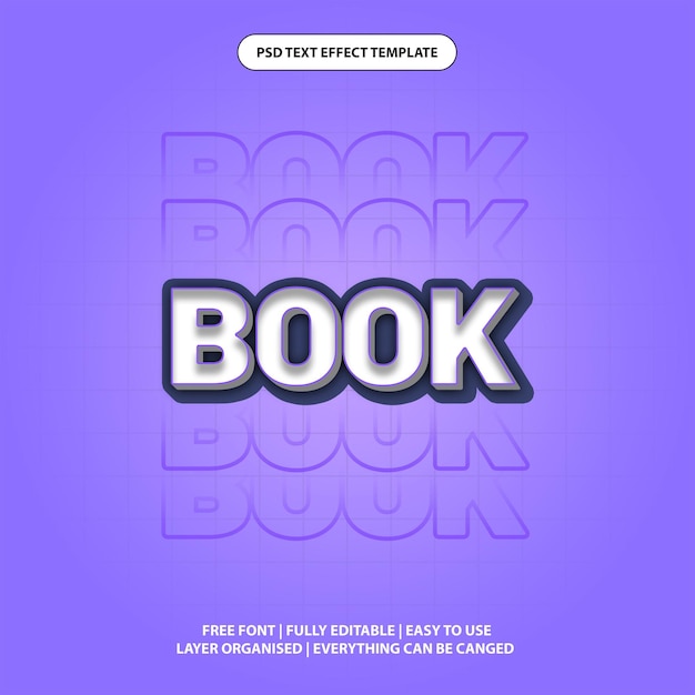 Book School Modern Text Effect Photoshop