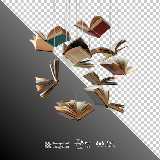 Book staked isolated on transparent background