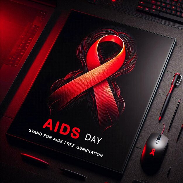 PSD a book titled aids day for warn people about aids