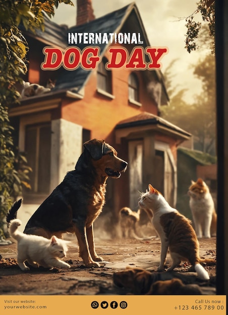 PSD a book titled a dog day is on the cover of a book