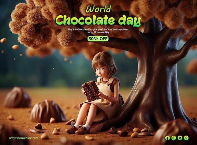 a book titled world chocolate day is on a poster