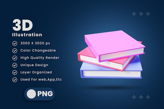 book ui icon 3d illustration