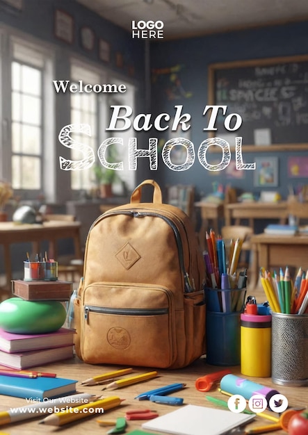 a book with a backpack on it that says welcome to school back to school