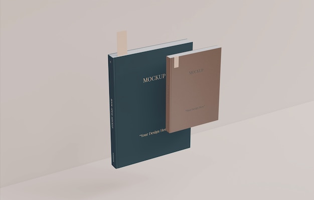 Book with bookmark design mockup