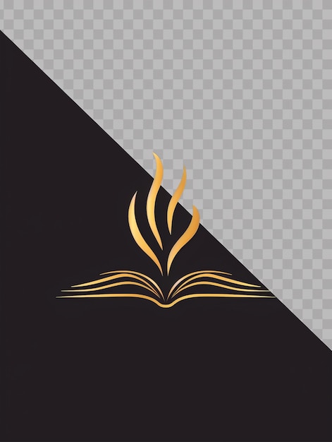 PSD a book with a golden flower on it