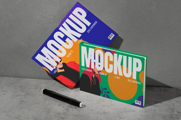 Book with illustration  mockup