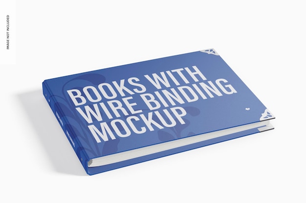 Book with Wire Binding Mockup, Perspective