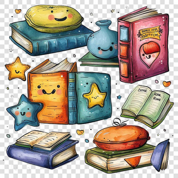 PSD books illustration for kids back to school