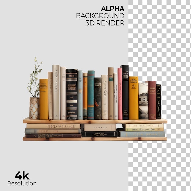 Books Rack on Transparent Background