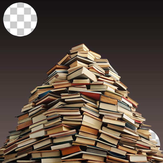 Books stacked isolated on transparent background