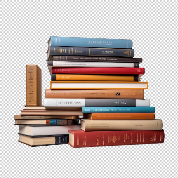 Books and well isolated on transparent background