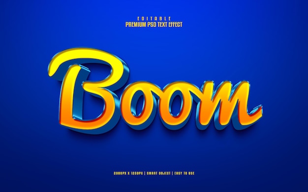 Boom 3d editable premium psd text effect