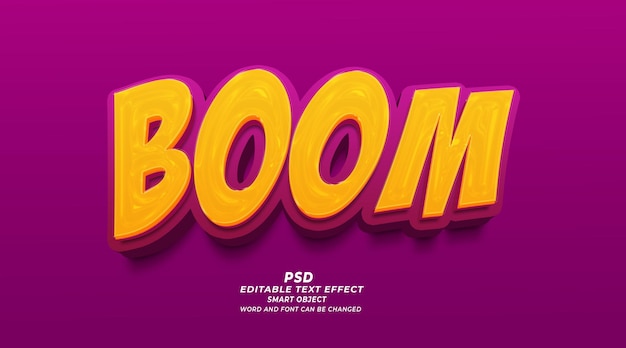 Boom 3d editable text effect PSD template