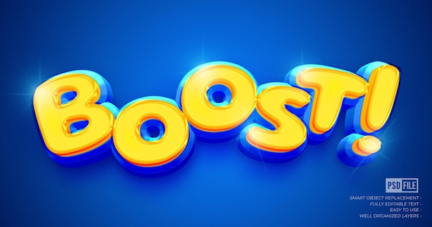 PSD boost text editable 3d style text effect