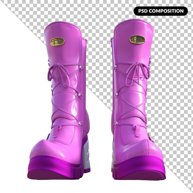 Boots isolated 3d rendering