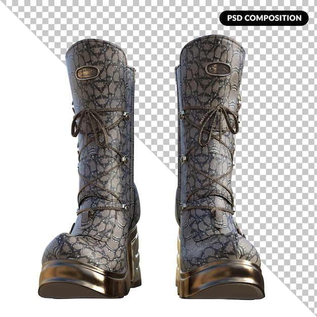 Boots isolated 3d rendering