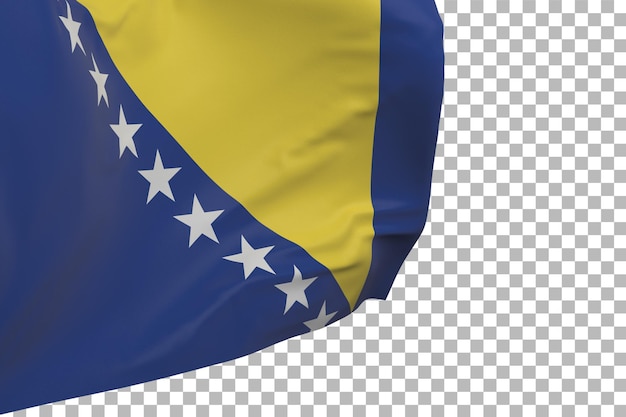 Bosnia and Herzegovina flag isolated. Waving banner. National flag of Bosnia and Herzegovina