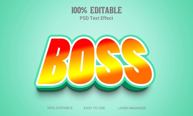 Boss 3D Text Effect Editable File