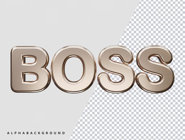 PSD boss text effect 3d rendering vector