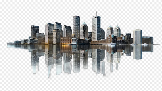 PSD boston city skyline isolated on transparent background