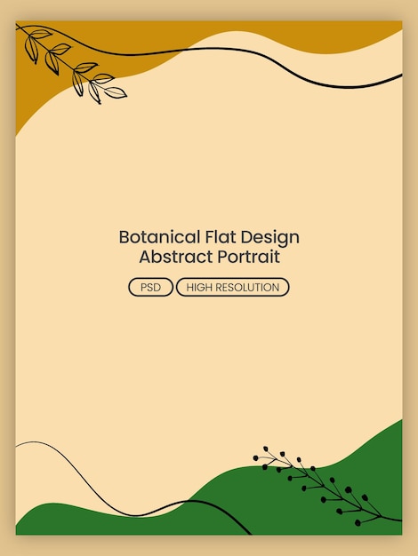 Botanical flat design abstract portrait background