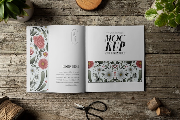 Botanical scene mockup