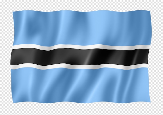 Botswana flag isolated on white