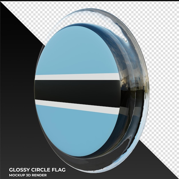 Botswana0002 Realistic 3d textured glossy circle flag