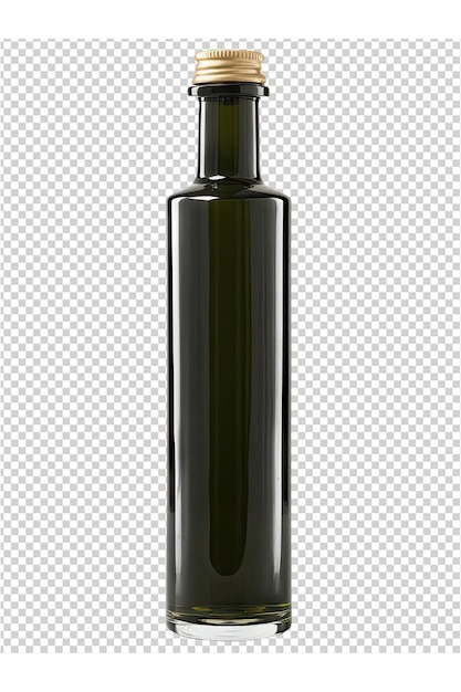 PSD a bottle of black olive oil is on a transparent background