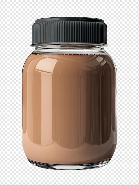 a bottle of brown liquid with a black lid