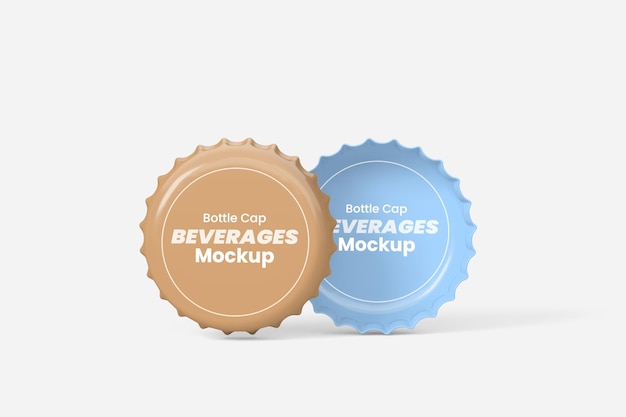 Bottle cap beverages mockup 3d render realistic