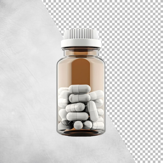 Bottle of capsules Isolated on transparent background png