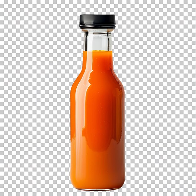 Bottle of carrot juice isolated on a transparent background