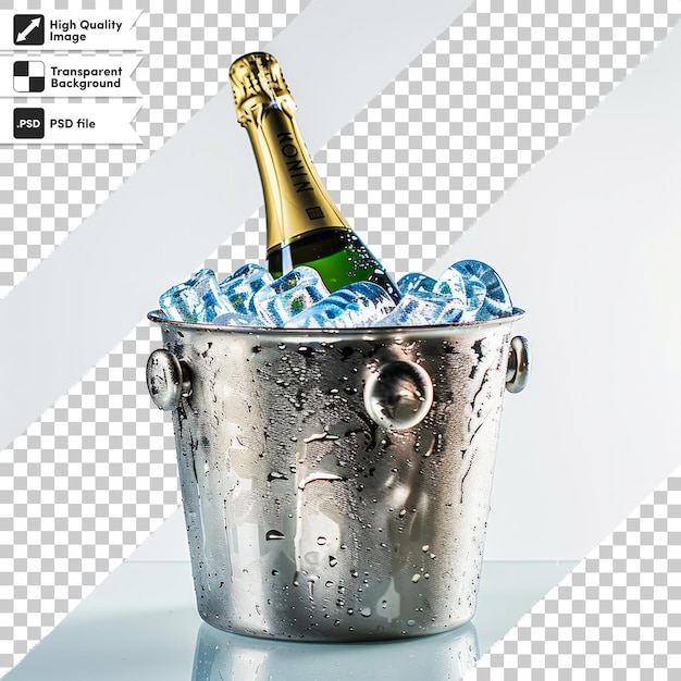 PSD a bottle of champagne in a bucket of ice