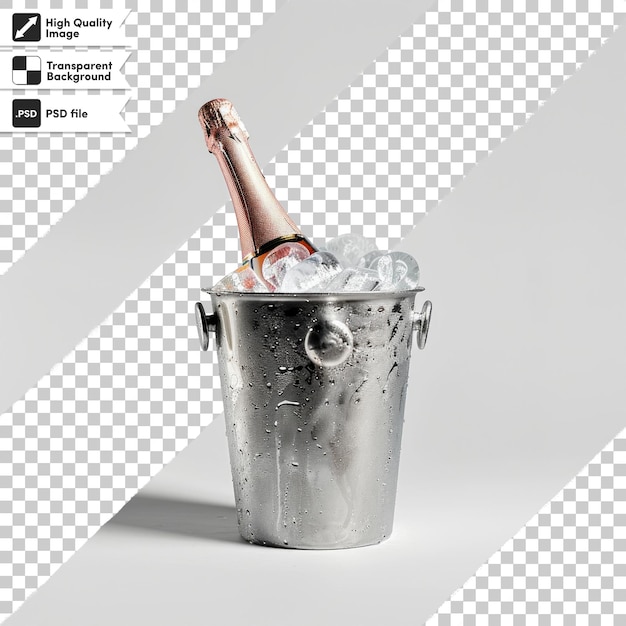 a bottle of champagne in a bucket with the words quot champagne quot on it