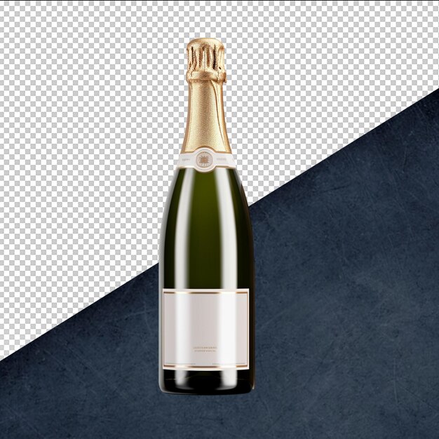 PSD a bottle of champagne with a white label that says quot champagne quot