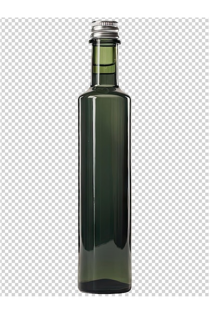 a bottle of green wine is on a transparent background