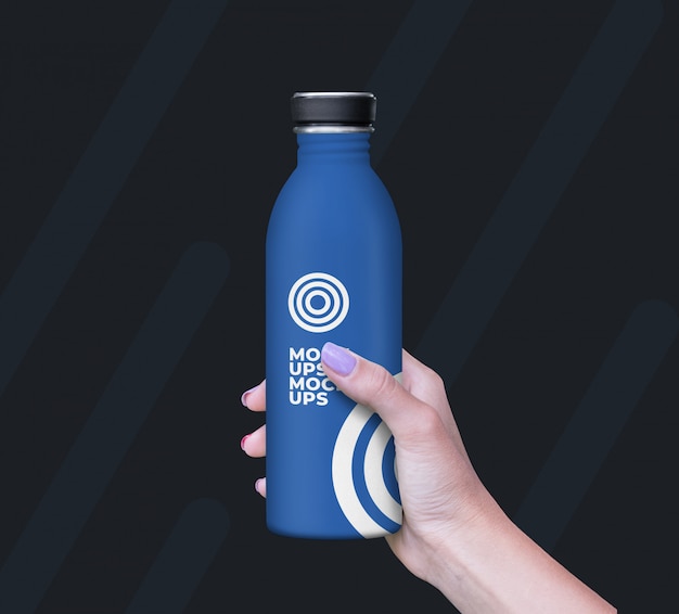 Bottle in Hand Mockup