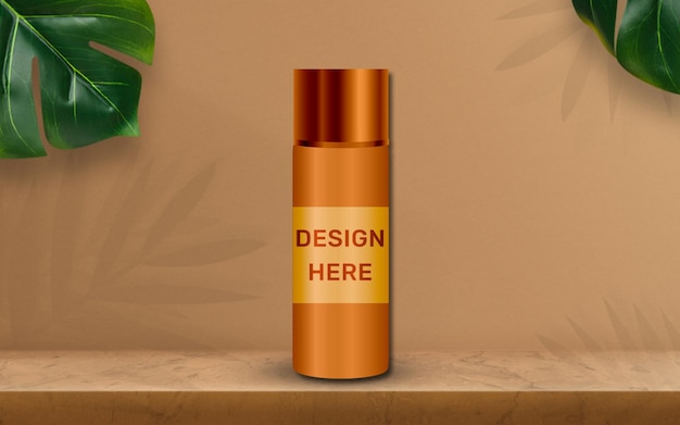 Bottle of liquid mockup psd with packaging design