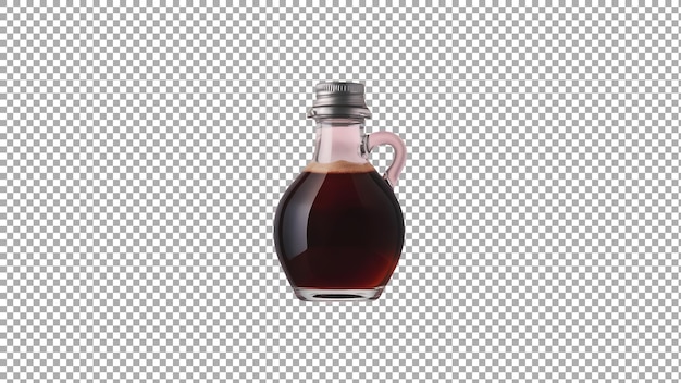 PSD a bottle of maple syrup with a glass jar of maple syrup