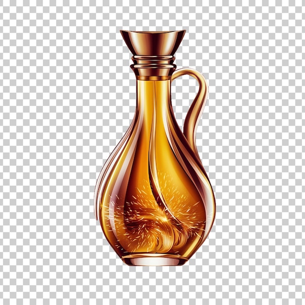 a bottle of oil with transprant background