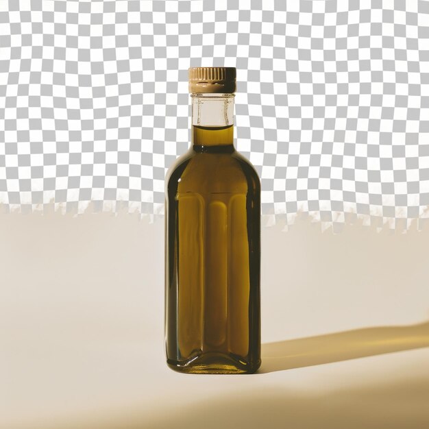 PSD a bottle of olive oil sits on a table